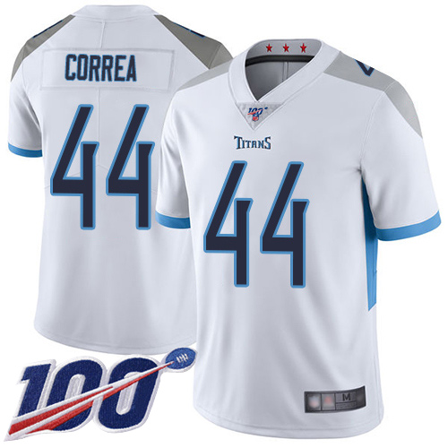 Tennessee Titans Limited White Men Kamalei Correa Road Jersey NFL Football #44 100th Season Vapor Untouchable->tennessee titans->NFL Jersey